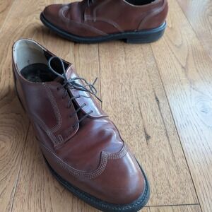 VTG Florsheim Executive Imperial Brown Leather Wingtip Derby Shoes Men's Sz 10